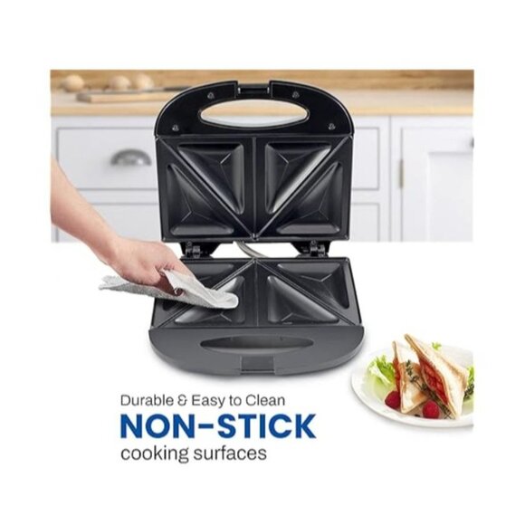 Elite Gourmet ESM2207 Maxi-Matic Sandwich Maker Non-Stick Plates LED Indicators - Picture 3 of 7